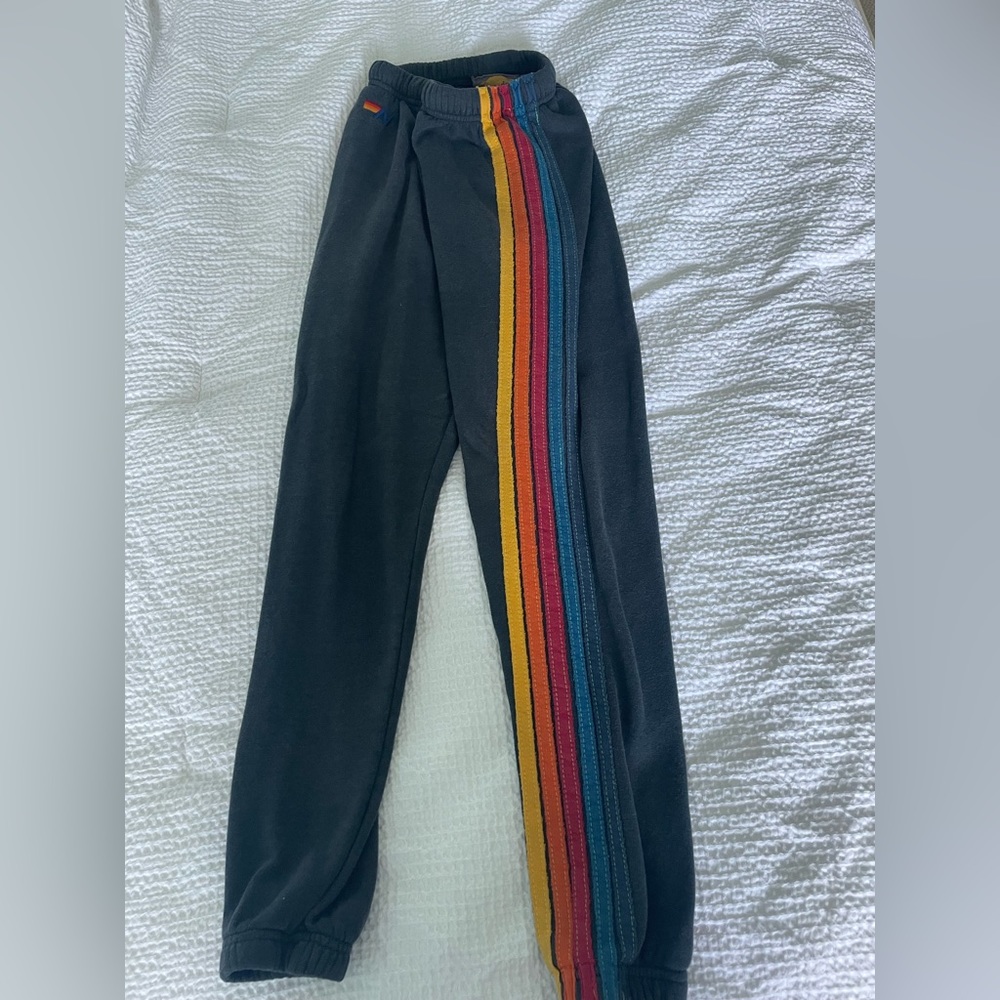 AVIATOR NATION 5 STAR SWEATPANTS size: xs color: black (charcoal)